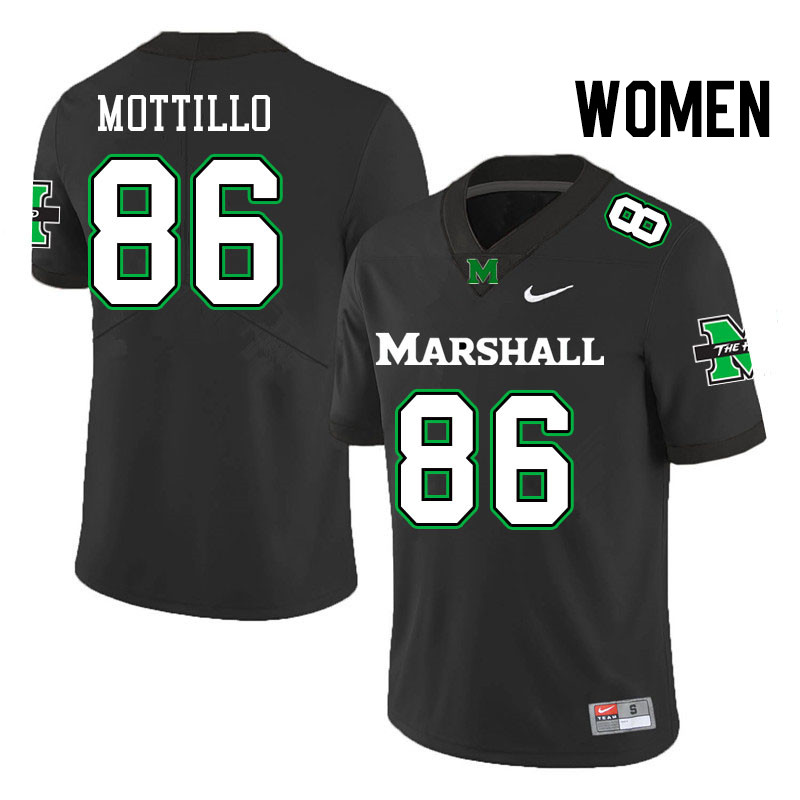 Women #86 Chris Mottillo Marshall Thundering Herd College Football Jerseys Stitched Sale-Black